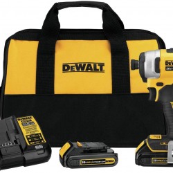 DEWALT DCF809C2 Atomic 20V Max Lithium-Ion Brushless Cordless Compact 1/4 In. Impact Driver Kit W/ 2 Batteries