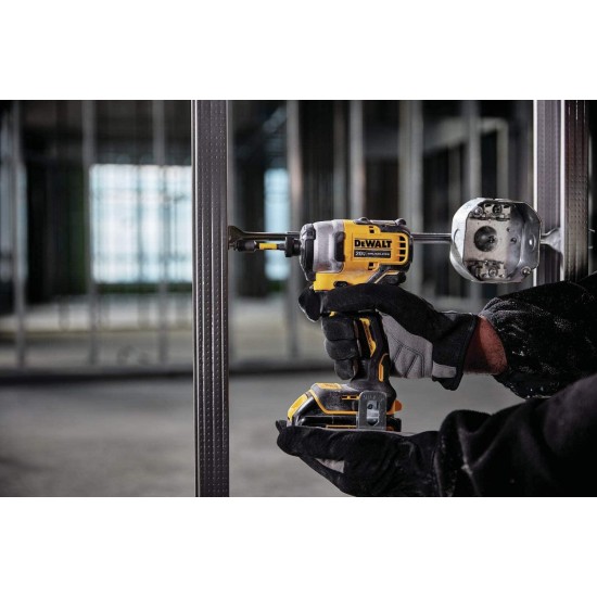 DEWALT DCF809C2 Atomic 20V Max Lithium-Ion Brushless Cordless Compact 1/4 In. Impact Driver Kit W/ 2 Batteries