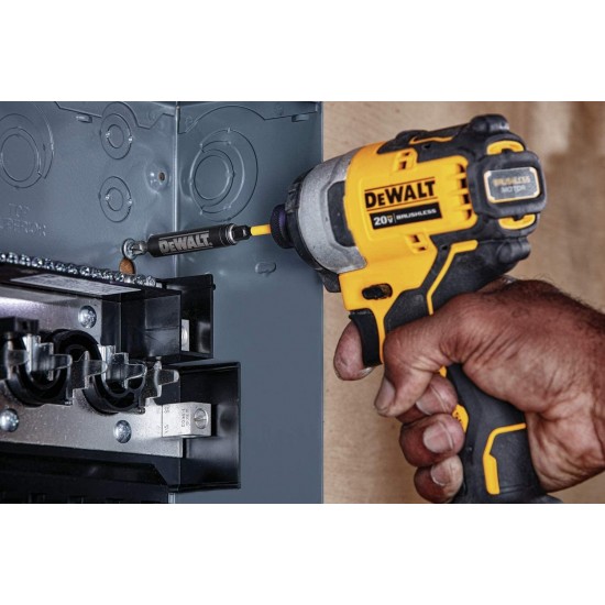 DEWALT DCF809C2 Atomic 20V Max Lithium-Ion Brushless Cordless Compact 1/4 In. Impact Driver Kit W/ 2 Batteries