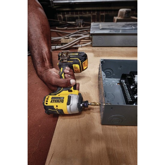 DEWALT DCF809C2 Atomic 20V Max Lithium-Ion Brushless Cordless Compact 1/4 In. Impact Driver Kit W/ 2 Batteries