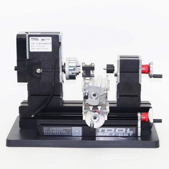 TZ20002MR High-Power Mini Teaching Metal Rotating Lathe,60W Power Metal Machine,Mini Lathe,Lathe Tool box,children's DIY Tools Gifts.