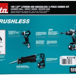 Makita XT330T 5.0 Ah 18V LXT Lithium-Ion Brushless Cordless Combo Kit (3 Piece)