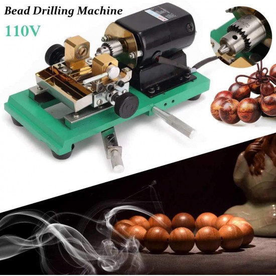 QWERTOUY 300W CNC Mini Lathe Machine Tools DIY Woodworking Buddha Pearl Grinding Polishing Beads Wood Lathe Drill Rotary Tool 110V