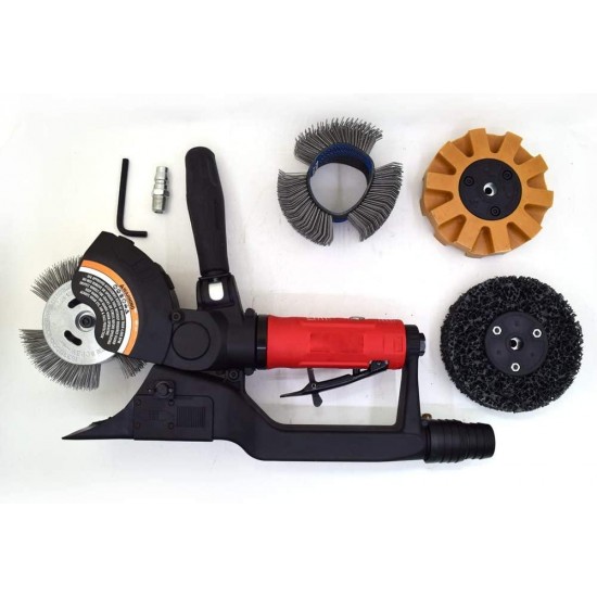 Jitterbug Air Surface Prep Preparation Sander Kit Rust Removal Tool Pneumatic Grinder Car Decal Eraser Wheel Pin Stripe Glue Remover Stainless Wire Brush Cleanning Tool Combination