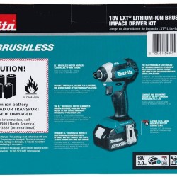 Makita XDT131 18V LXT Lithium-Ion Brushless Cordless Impact Driver Kit (3.0Ah)