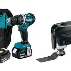 Makita XT269T 18V LXT Lithium-Ion Brushless Cordless 2 Pc. Combo Kit, XPH12Z, XDT13Z, bag (5.0Ah) with XMT03Z 18V LXT Lithium-Ion Cordless Multi-Tool