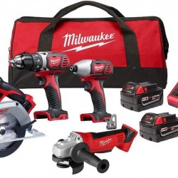 Milwaukee 2691-24G 18-Volt Cordless Combo Tool Kit (4-Tool) with Two 3.0 Ah Batteries, 1-Charger, 1-Tool Bag